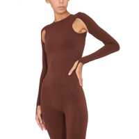 Imbracaminte ANDREADAMO Dama - Salopete ANDREADAMO Full Jumpsuit With Cut-Out Details BROWN Femei (BM 9627278) - B-mall.ro