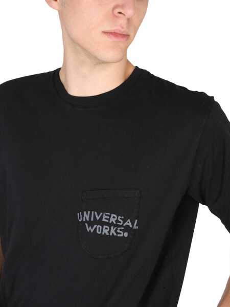 Tricouri UNIVERSAL WORKS Crewneck T-Shirt BLACK Barbati (BM 9627446) 4