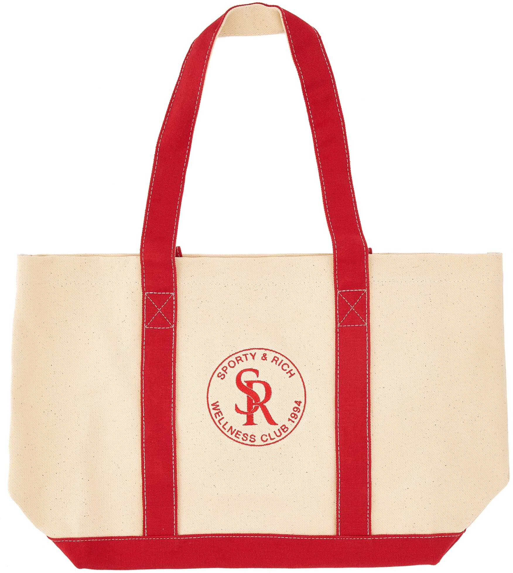 SPORTY&RICH Tote Bag With Logo BEIGE