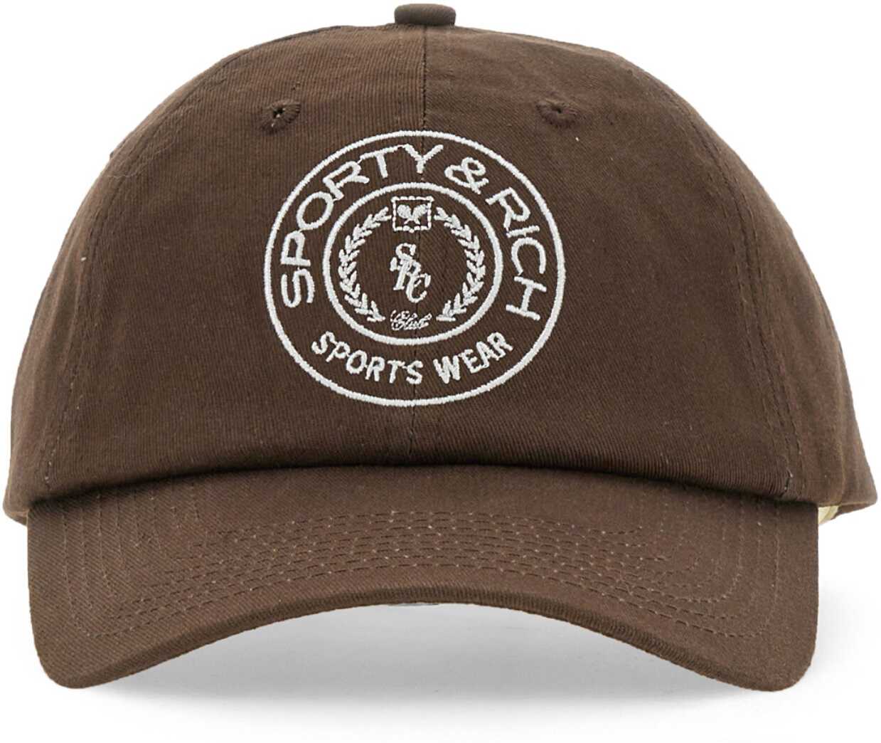 SPORTY&RICH Baseball Hat With Logo BROWN