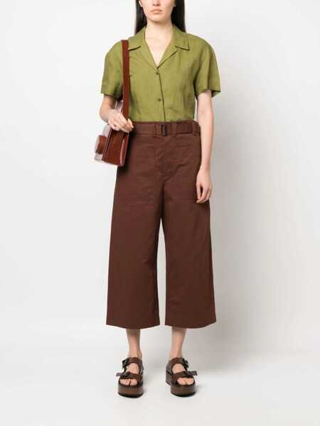 Pantaloni casual LEMAIRE Cropped Pants BROWN Femei (BM 9627797) 2