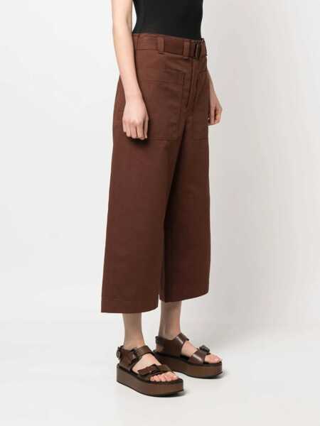 Pantaloni casual LEMAIRE Cropped Pants BROWN Femei (BM 9627797) 3