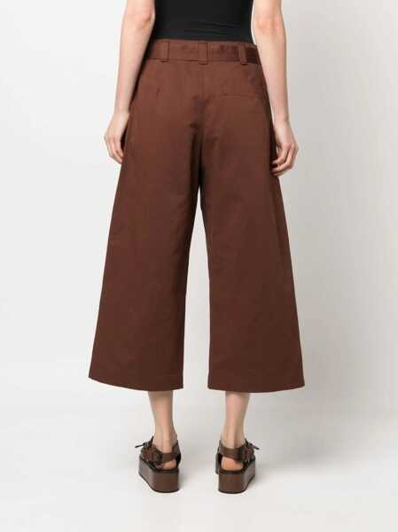 Pantaloni casual LEMAIRE Cropped Pants BROWN Femei (BM 9627797) 4