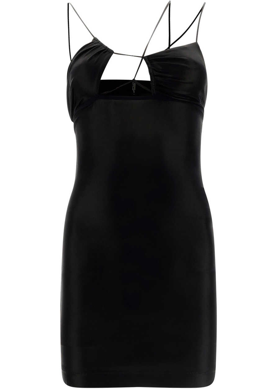 NENSI DOJAKA Mini Dress GLOSSY BLACK