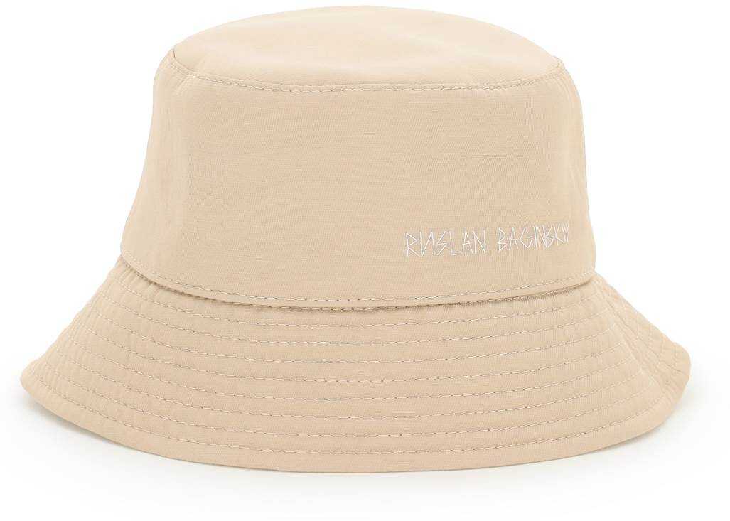 RUSLAN BAGINSKIY Logo Embroidery Bucket Hat BEIGE