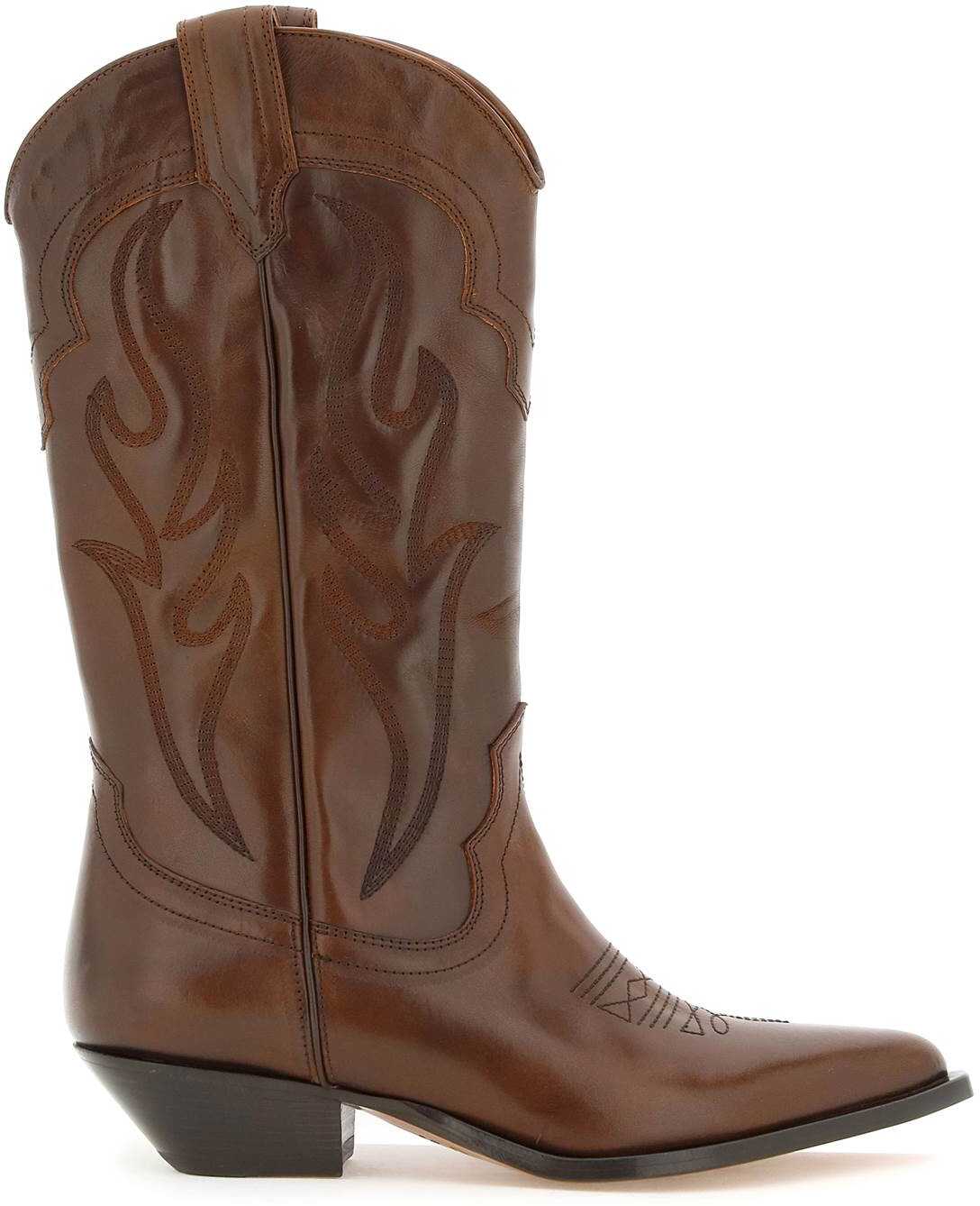 SONORA Brushed Leather Santa Fe Boots BROWN