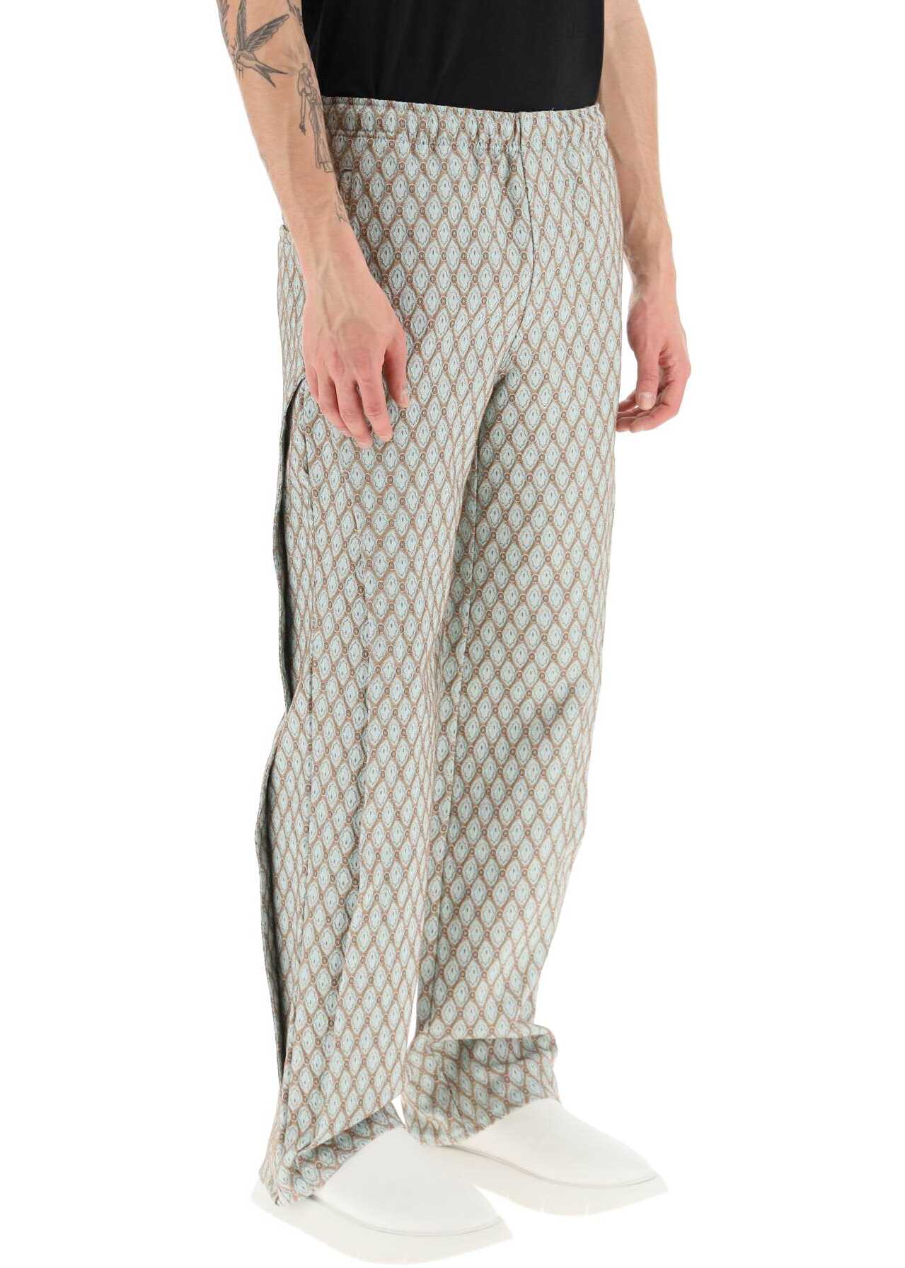 ANDERSSON BELL Geometric Jacquard Pants With Side Opening BEIGE