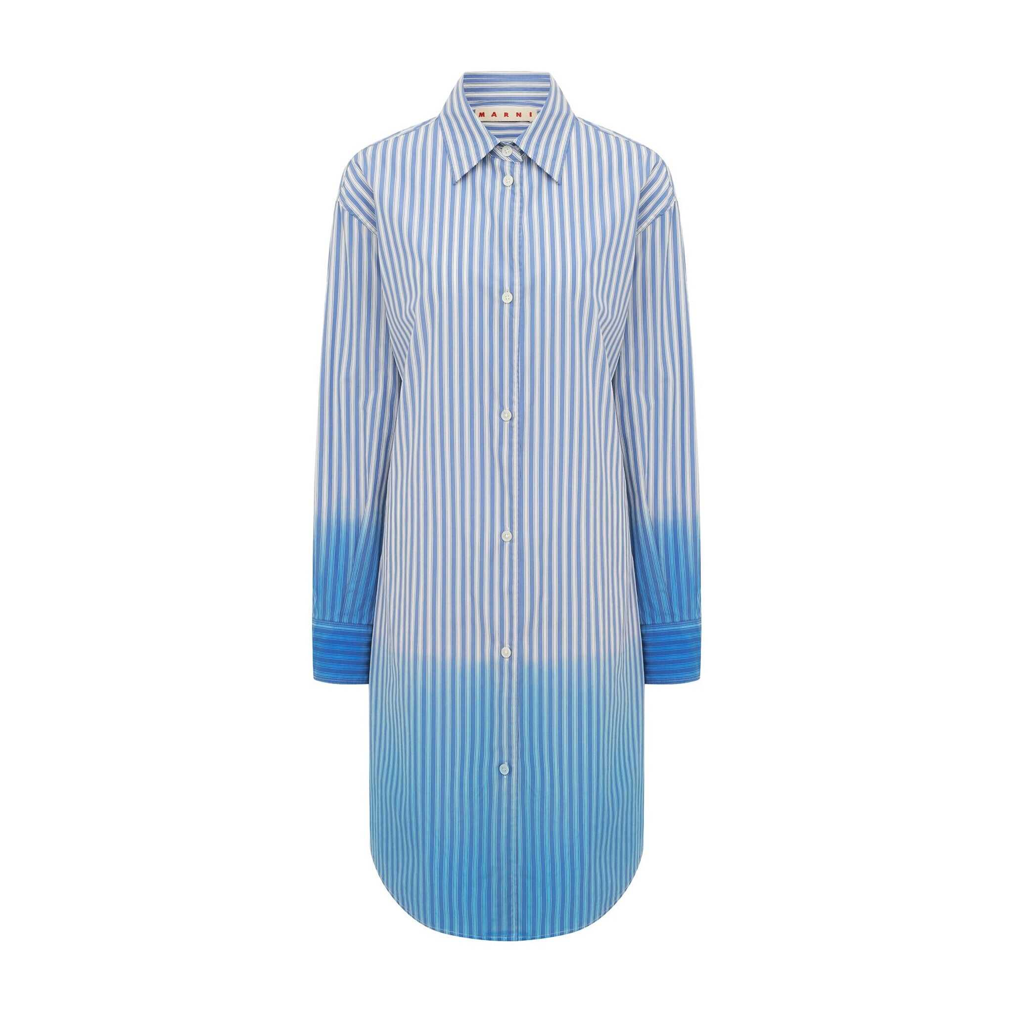 Marni Striped Asymmetric Shirt Blue
