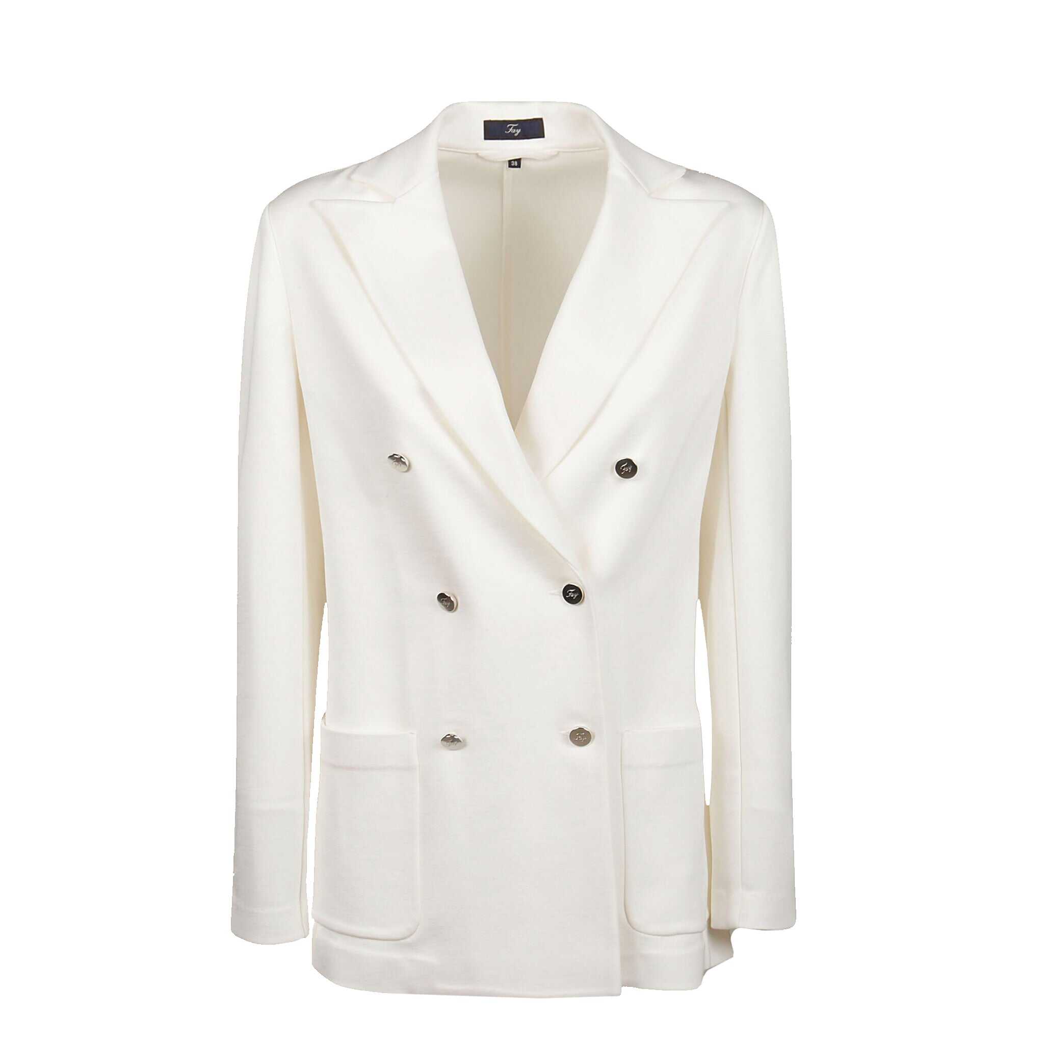 Fay Double-Breasted Blazer White