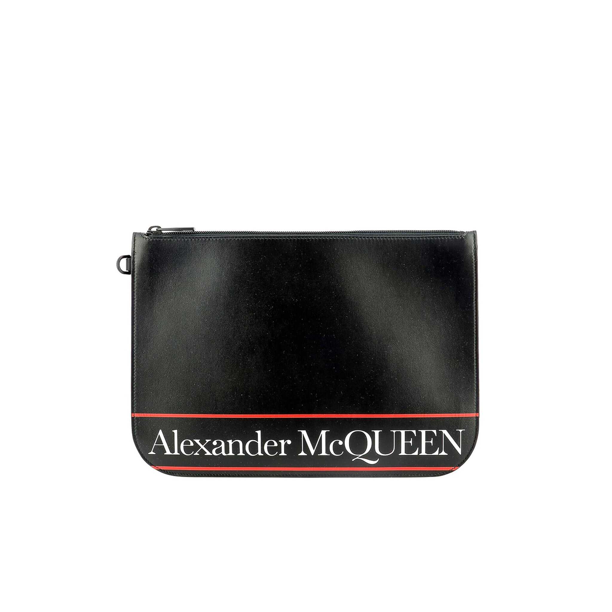Alexander McQueen Alexander Mcqueen Leather Logo Clutch Black
