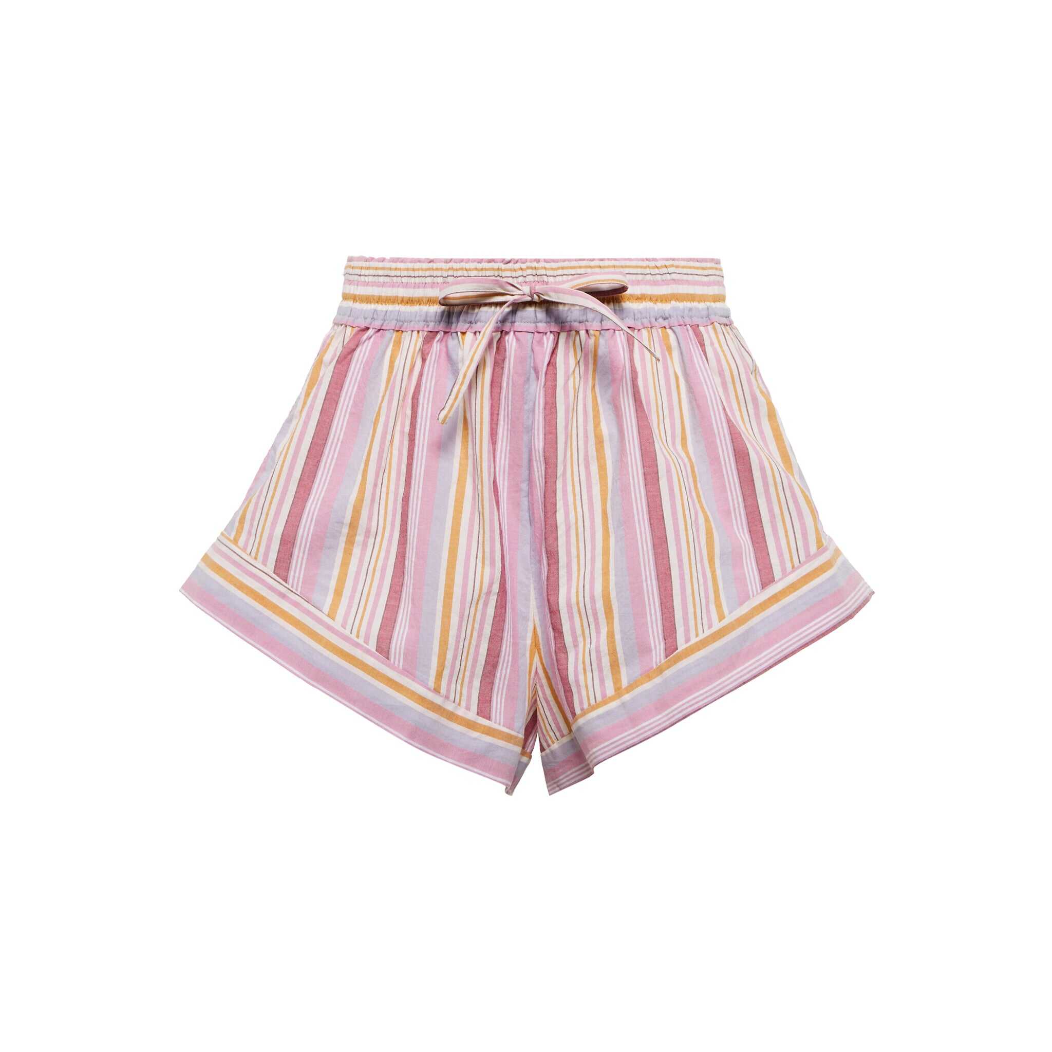 Isabel Marant Etoil Striped Cotton Shorts Pink