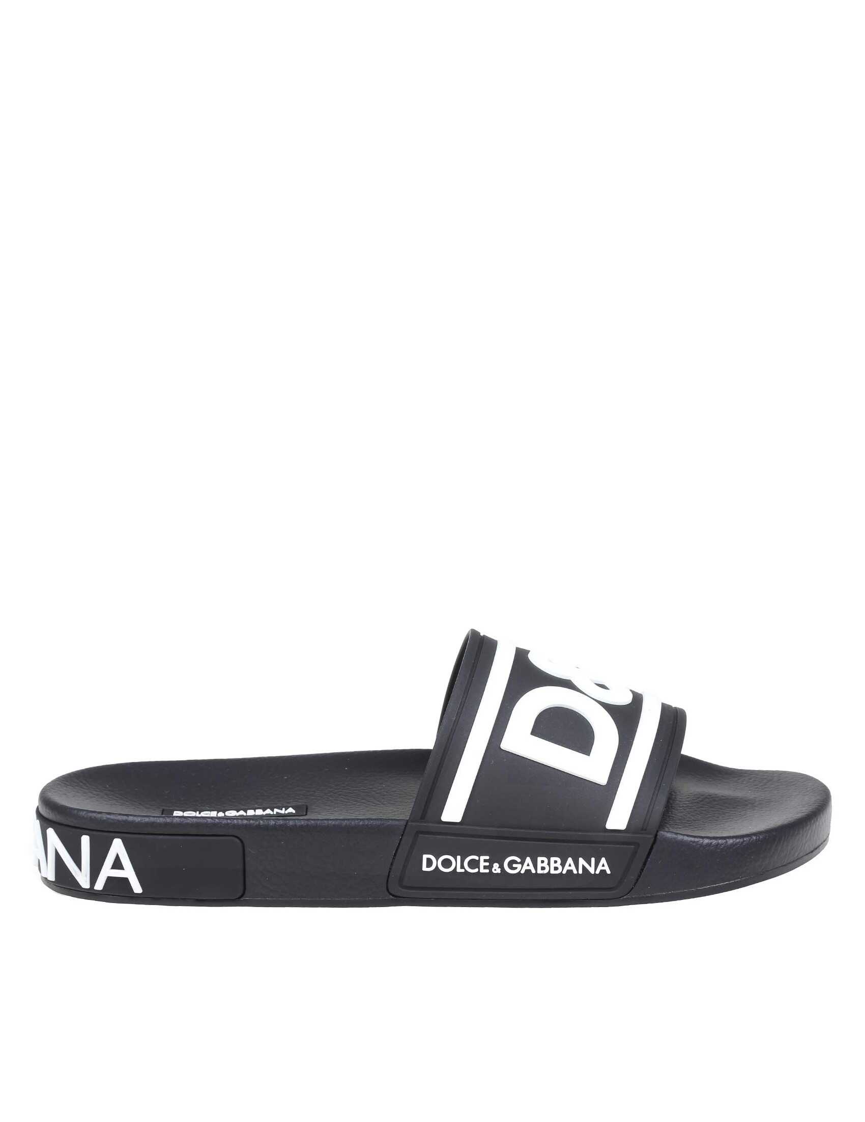 Dolce & Gabbana rubber slippers with black logo Multicolour image15