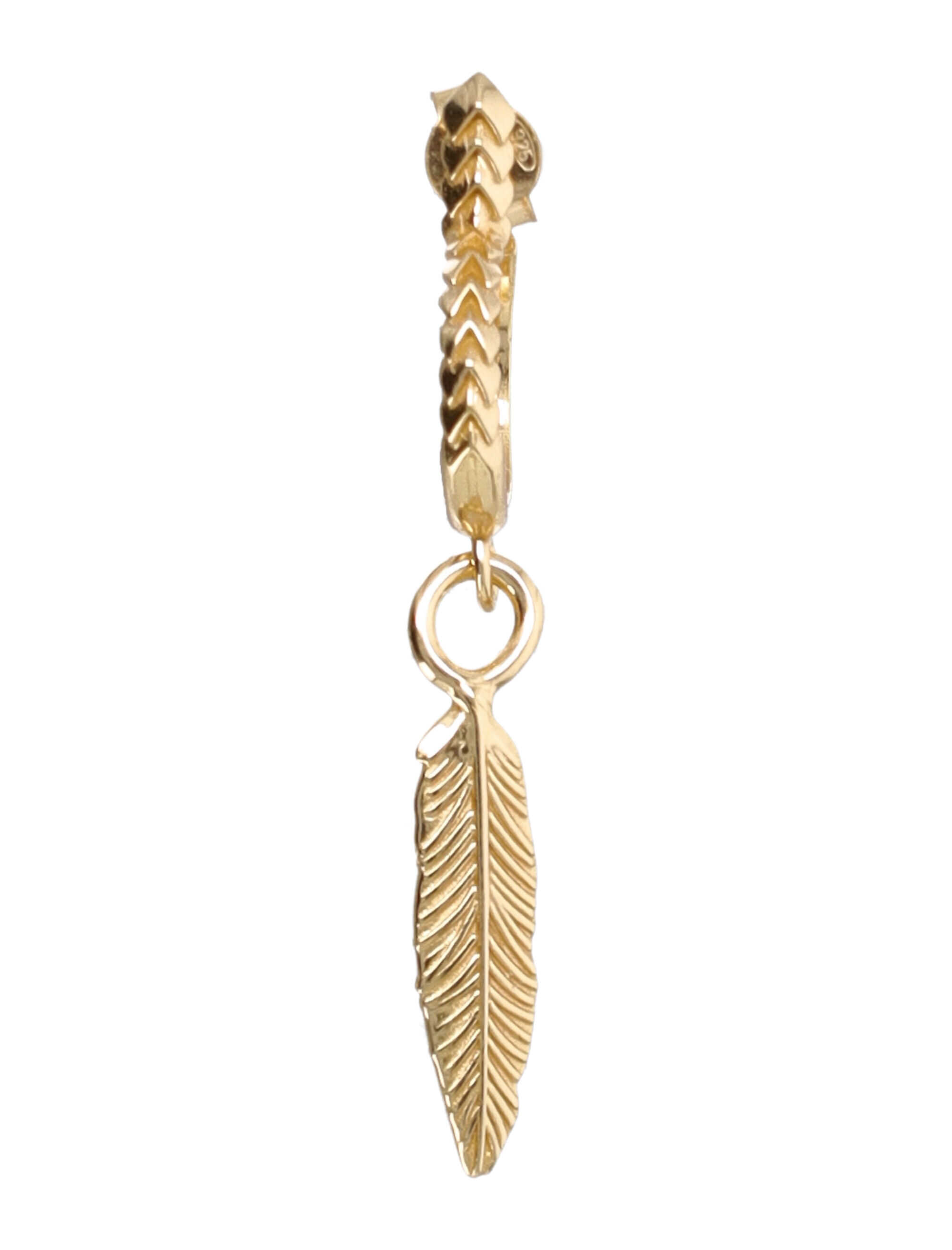 Emanuele Bicocchi Feather pendant earring Gold