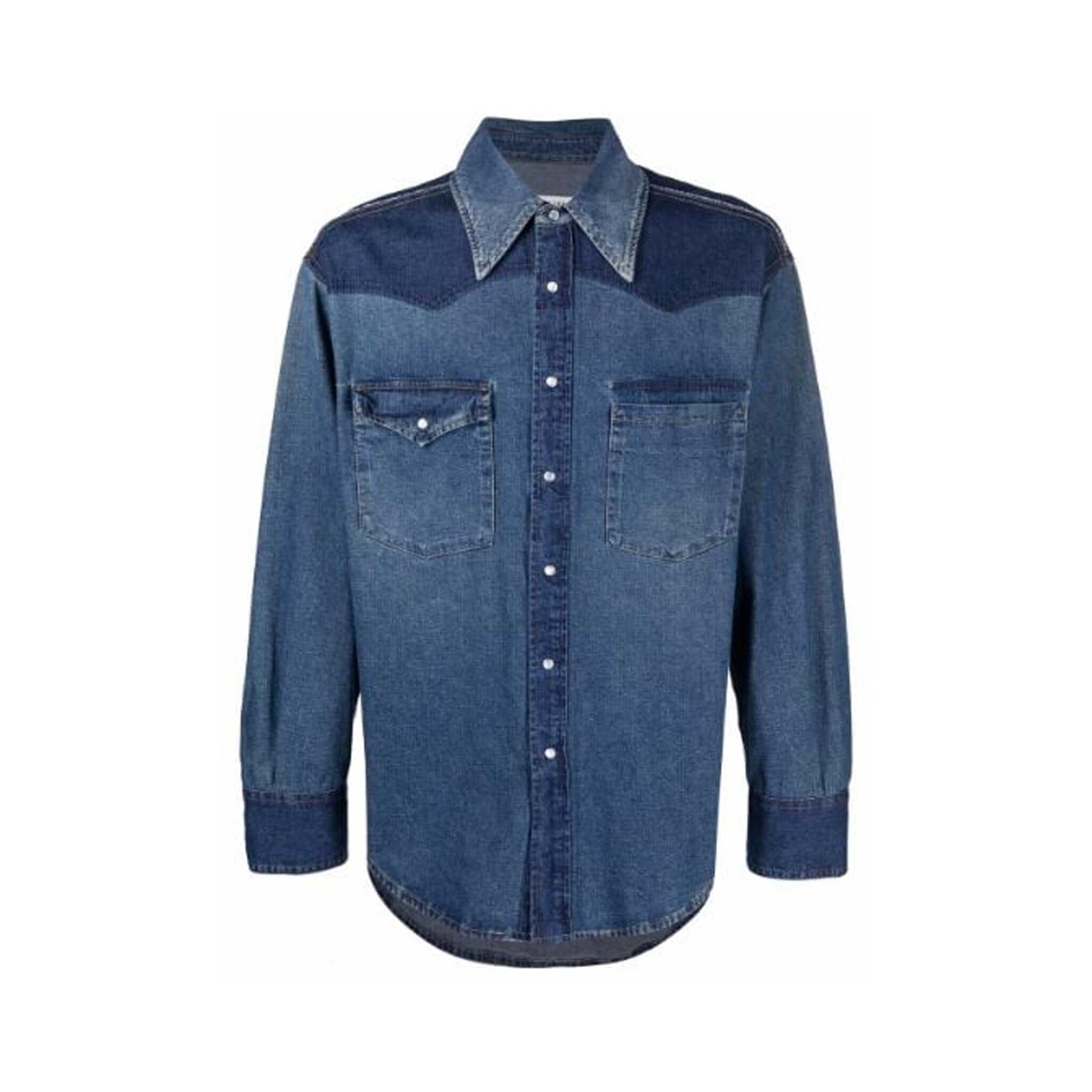 Maison Margiela Cotton Denim Shirt Blue