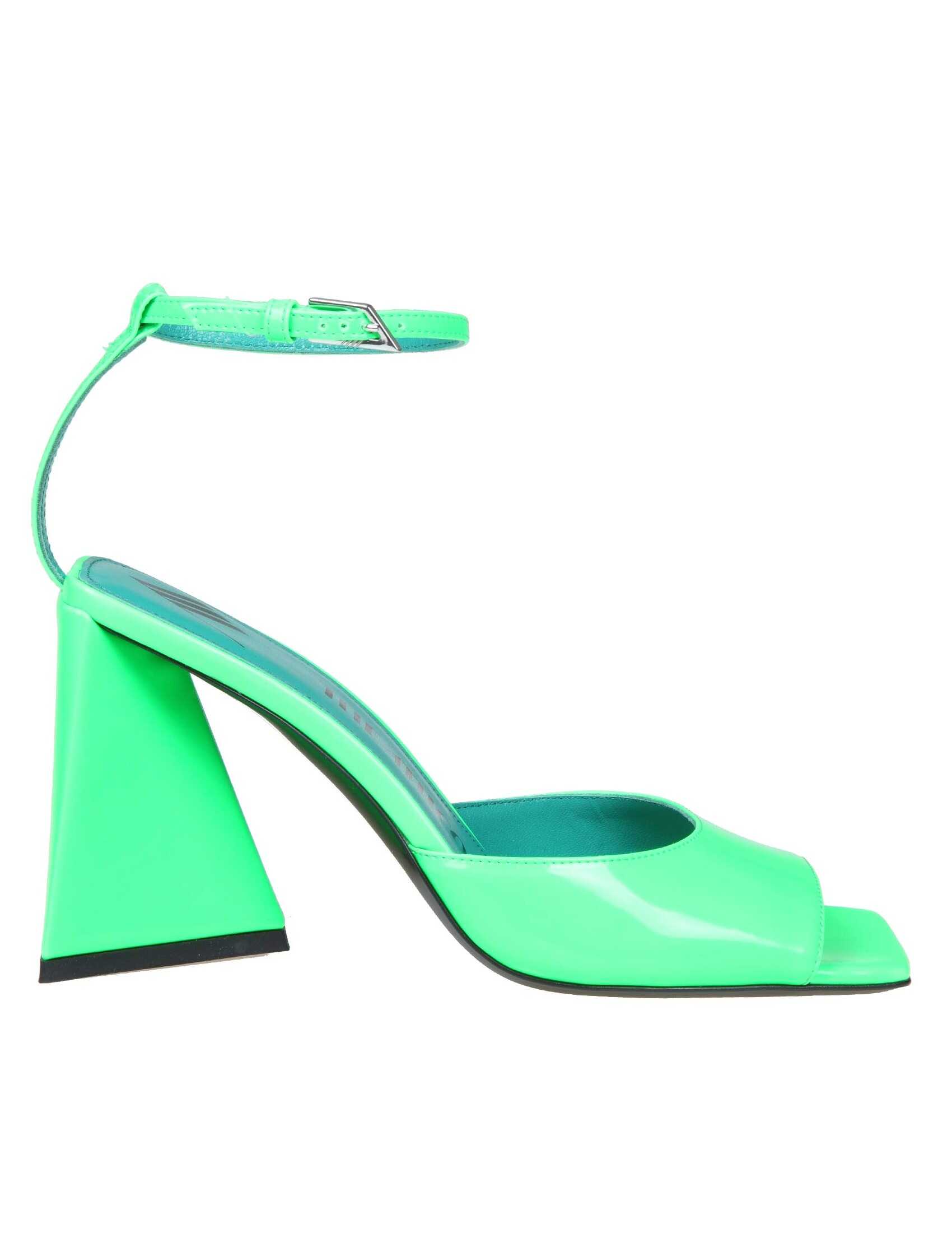 THE ATTICO piper sandal in fluo emerald paint N/A