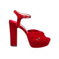 Sandale cu platforma Jimmy choo heloise sandal in red velvet Femei