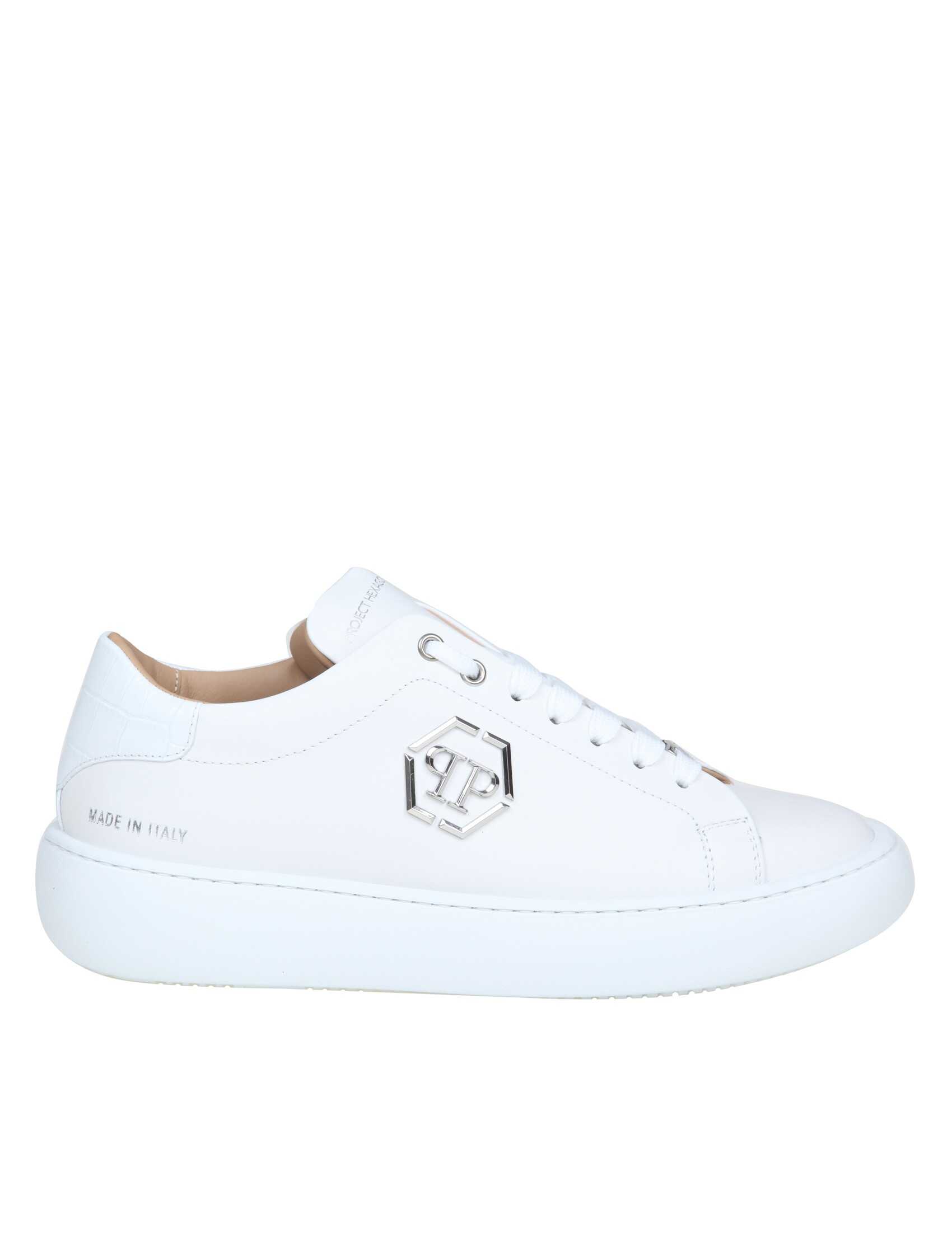 Philipp Plein hexagon sneakers in white leather White