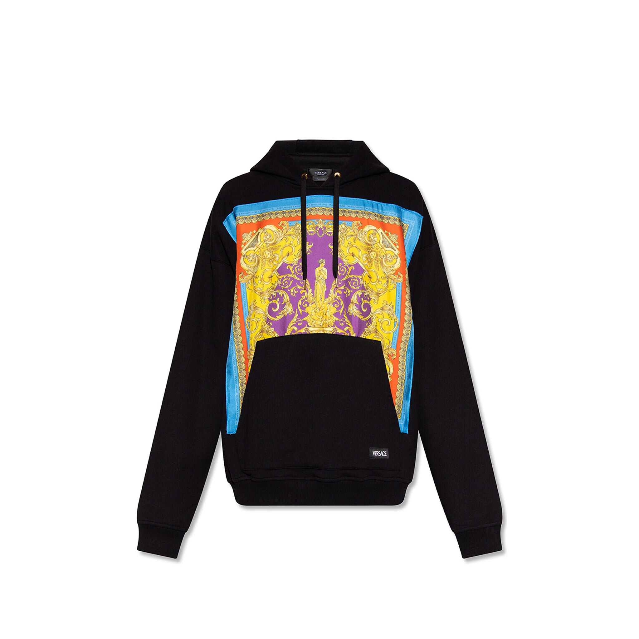 Versace Hooded Patch Sweatshirt Black