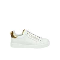Sneakers Dolce & gabbana portofino sneakers in white leather with logoed pearl Femei