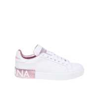 Sneakers Dolce & gabbana portofino sneakers in white leather with print Femei
