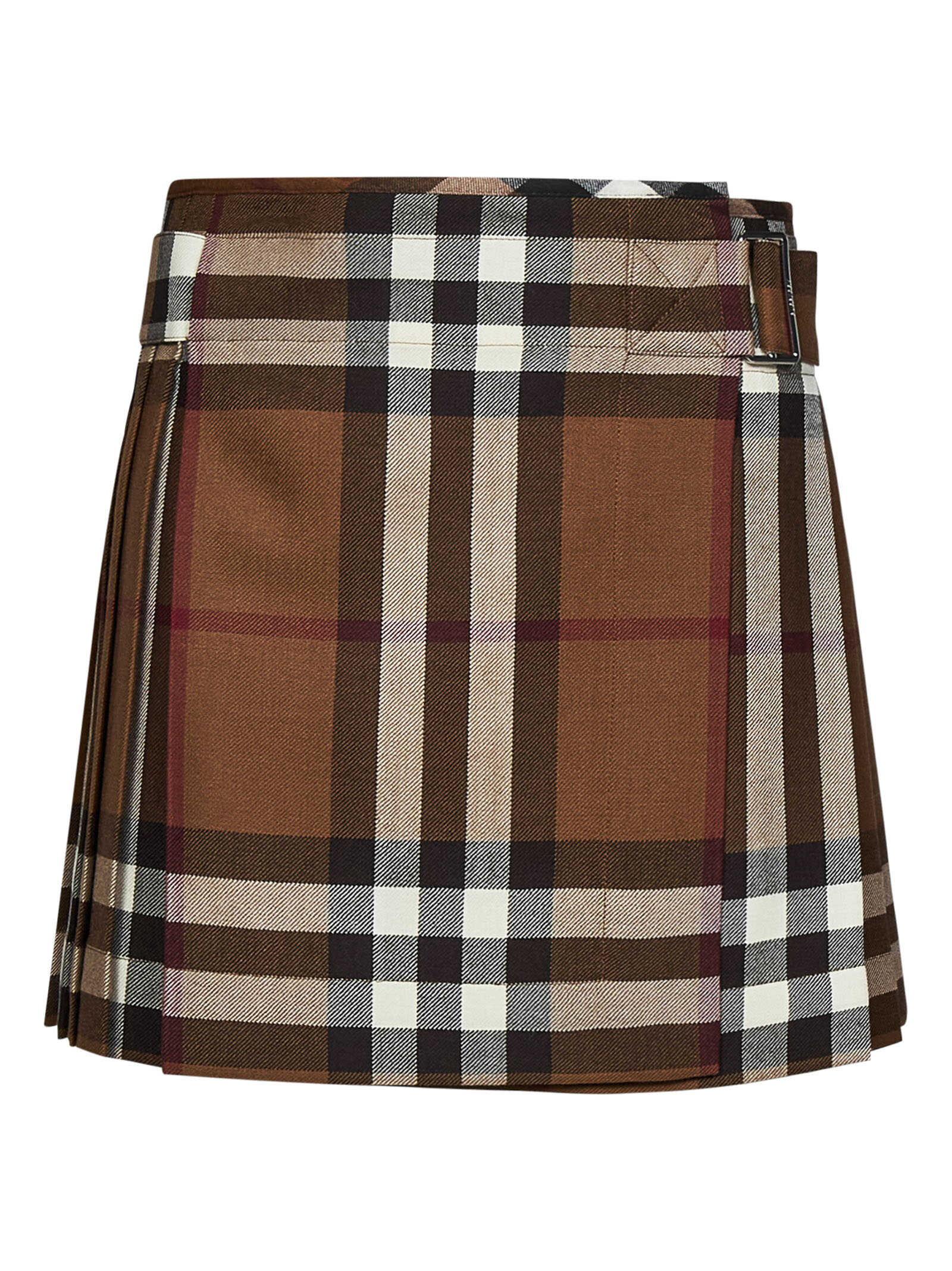Burberry Wool skirt with Exaggerated check Brown