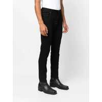 Pantaloni DSQUARED2 pentru Barbati - Pantaloni casual DSQUARED2 Stretch cotton trouser with back leather patch Black Barbati (BM 9658352) - B-mall.ro
