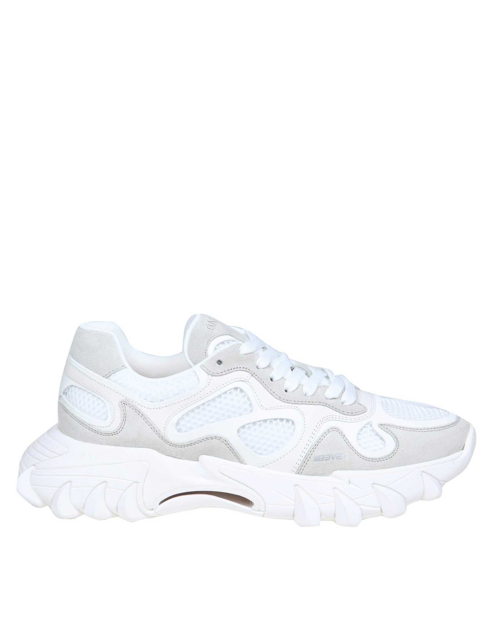 Balmain b-east sneakers in white leather and mesh White