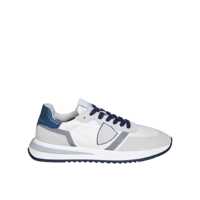 Sneakers Philippe model tropez in suede and nylon color white and blue Barbati