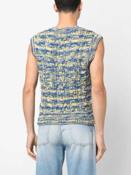 Veste costum ANDERSSON BELL Cable-Knit Vest BLUE Barbati (BM 9683291) 4