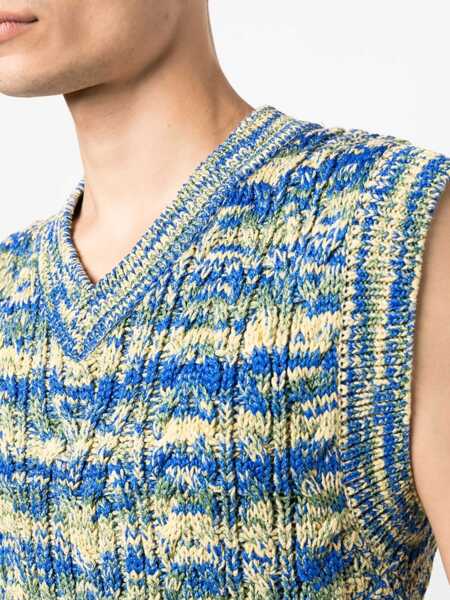 Veste costum ANDERSSON BELL Cable-Knit Vest BLUE Barbati (BM 9683291) 5