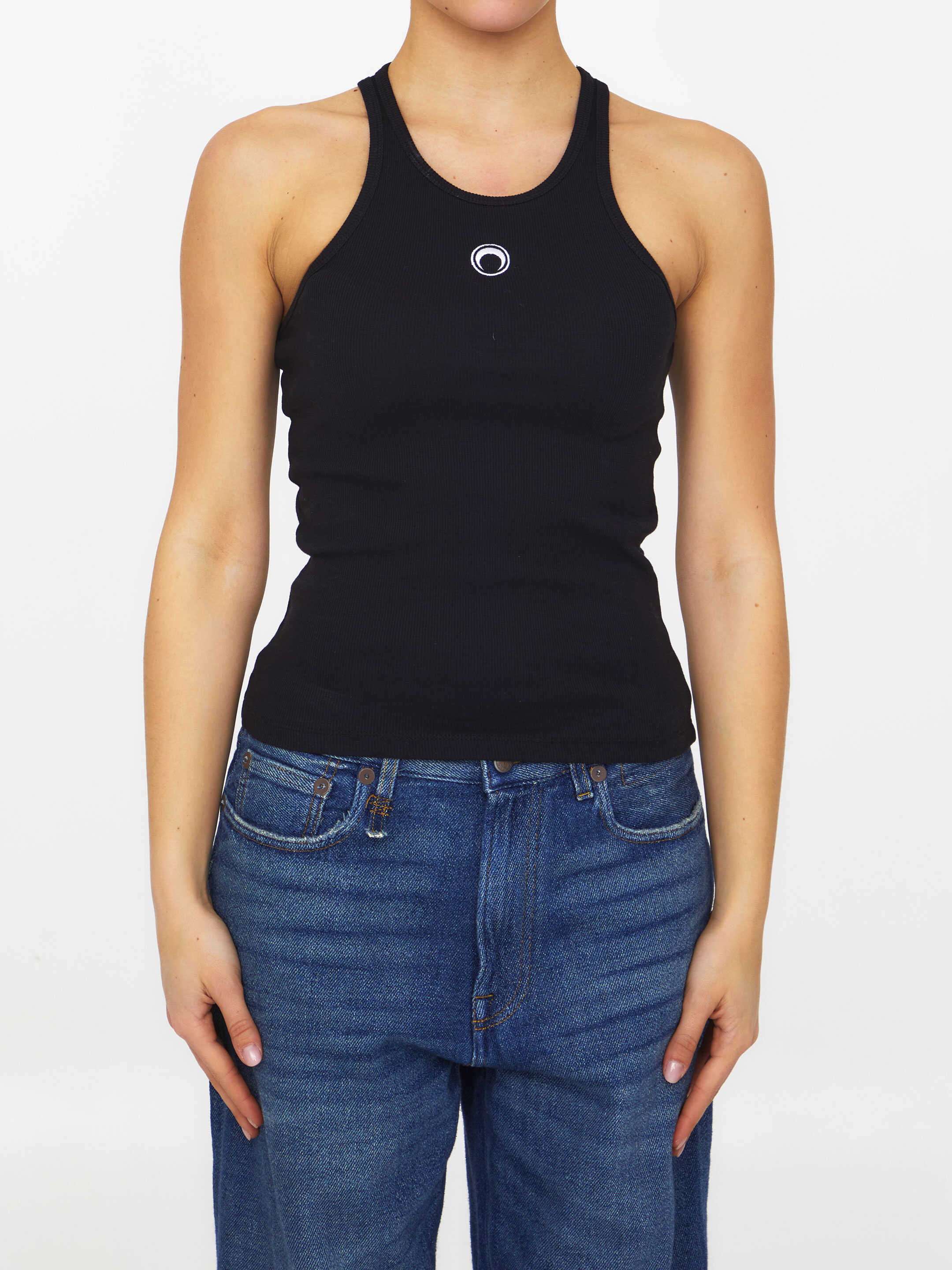 MARINE SERRE Moon Logo Tank Top Black