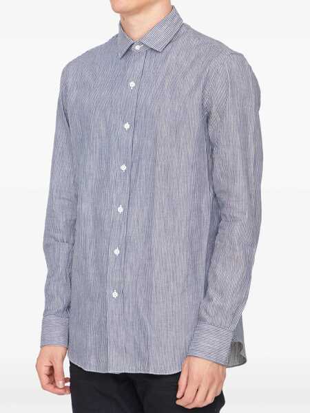 Camasi SALVATORE PICCOLO Striped Cotton Shirt LIGHT BLUE Barbati (BM 9683336) 2
