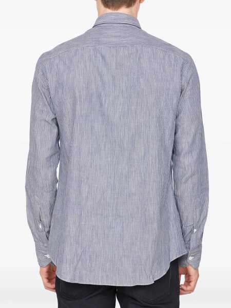Camasi SALVATORE PICCOLO Striped Cotton Shirt LIGHT BLUE Barbati (BM 9683336) 4