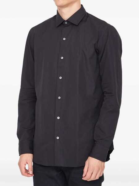 Camasi SALVATORE PICCOLO Cotton Shirt BLACK Barbati (BM 9683369) 2