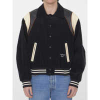 Bomber jacket Varsity Jacket In Corduroy And Leather Barbati