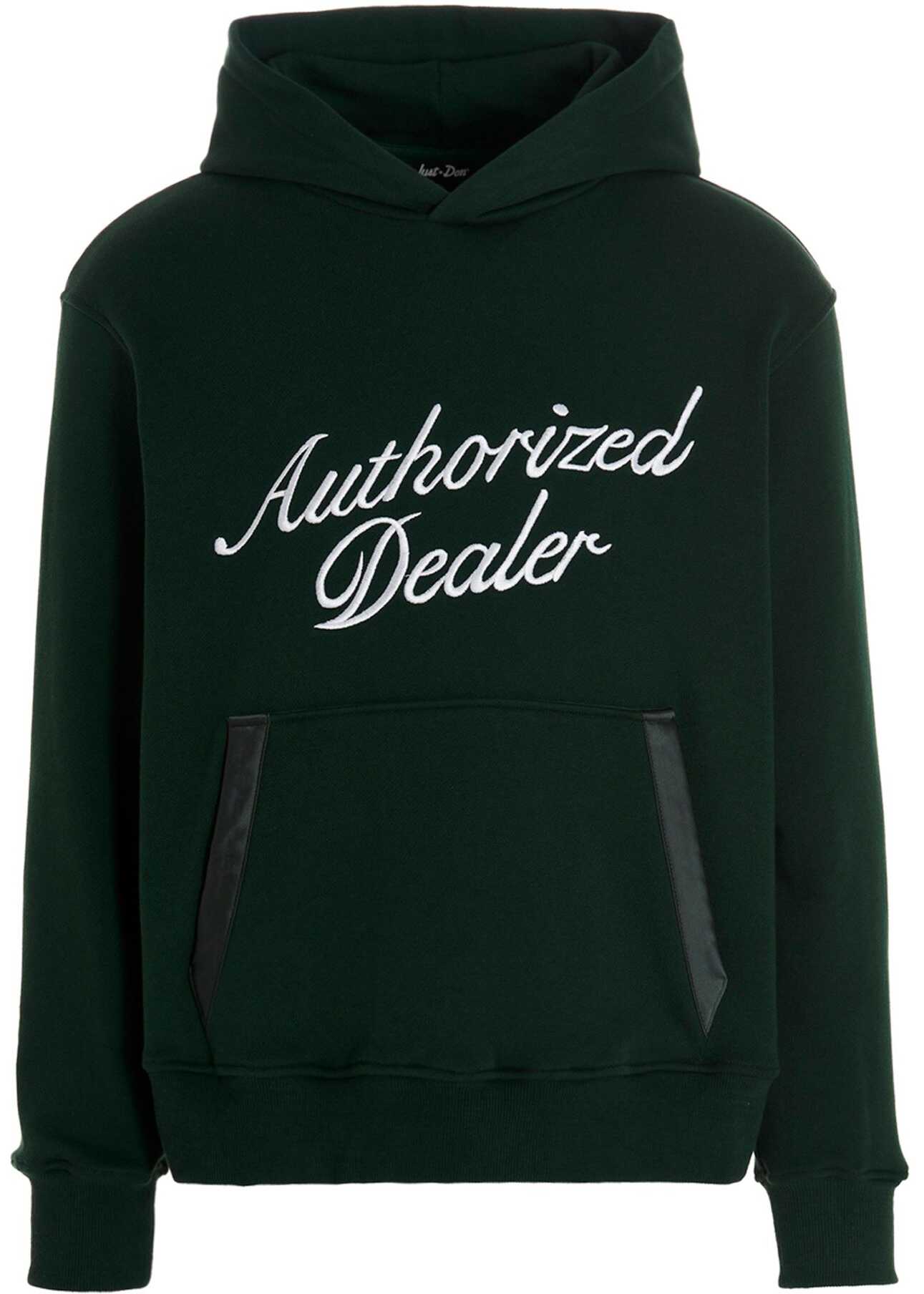 JUST DON Embroidered Hoodie With Pocket On The Front Green