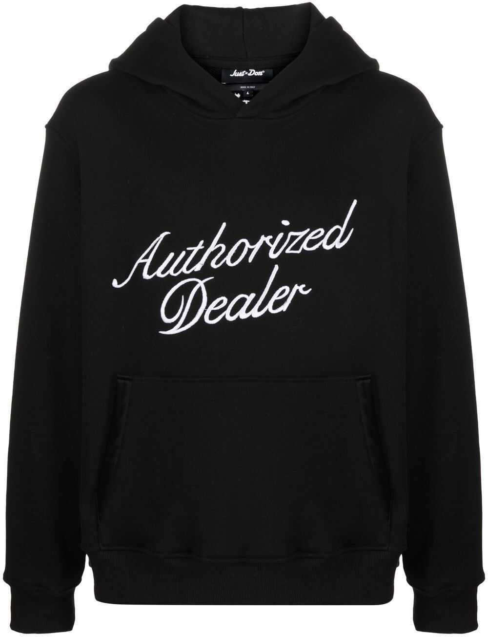 JUST DON Embroidered Hoodie With Pocket On The Front Black