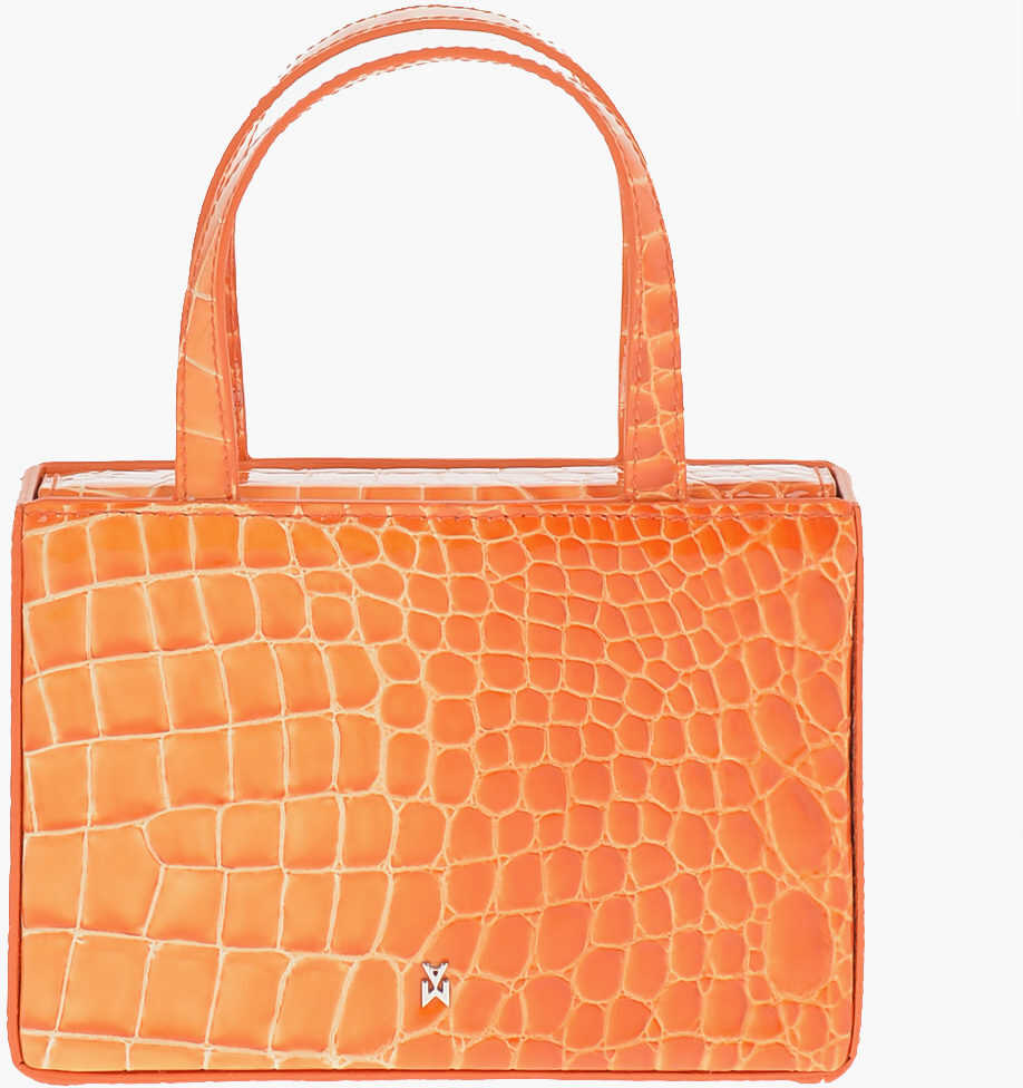 AMINA MUADDI Croco-Embossed Leather Giorgia Mini Handbag Orange
