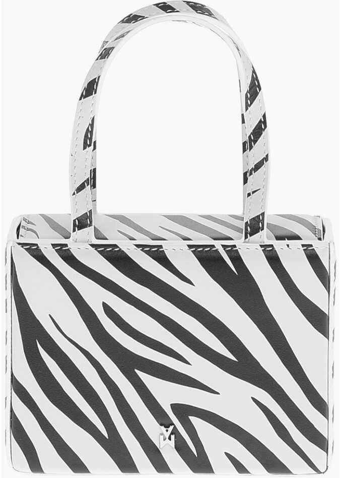 AMINA MUADDI Zebra-Printed Soft-Leather Giorgia Mini Handbag Black & White