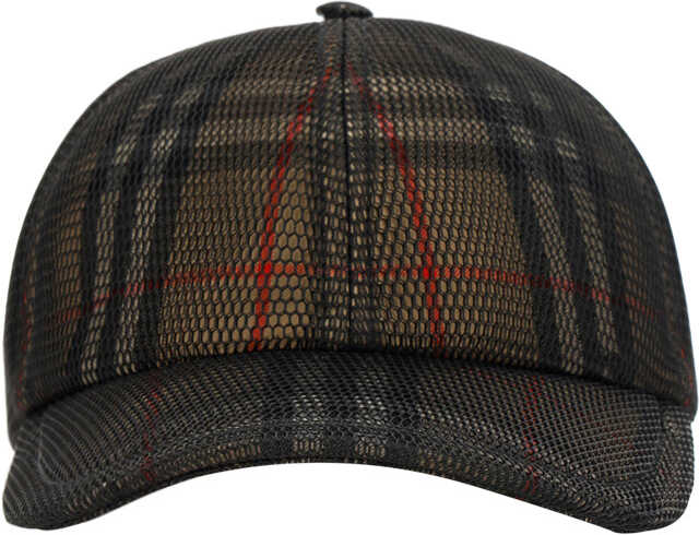 Burberry Mesh Baseball Hat BEIGE CHECK/BLACK