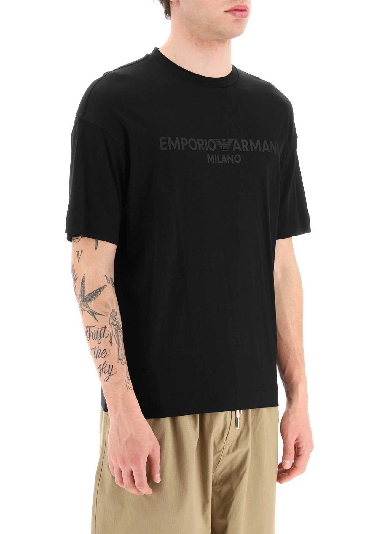 Emporio Armani Logo Lettering T-Shirt NERO