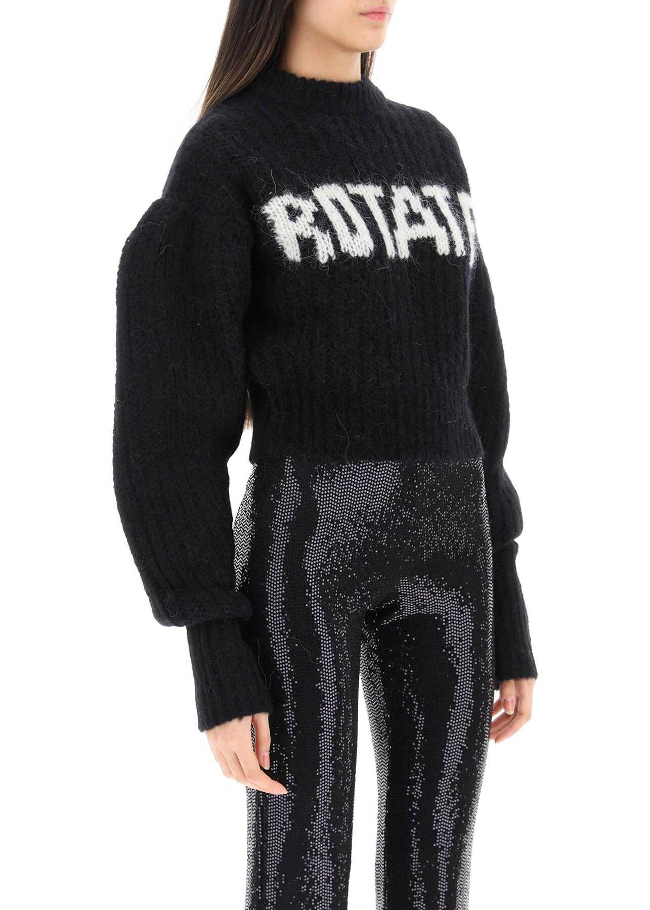 ROTATE Birger Christensen Wool And Alpaca Sweater With Logo BLACK COMB