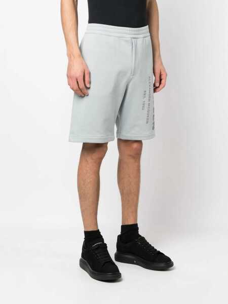 Pantaloni scurti Alexander McQueen Bermuda Shorts With Graffiti Logo Print AZURE Barbati (BM 9691433) 3