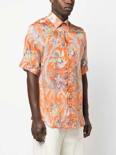 Camasi casual ETRO Floral Print Shirt ORANGE Barbati (BM 9695975) 3