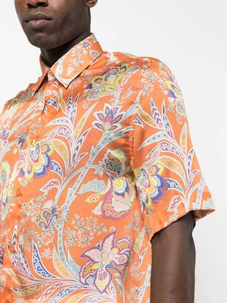 Camasi casual ETRO Floral Print Shirt ORANGE Barbati (BM 9695975) 5