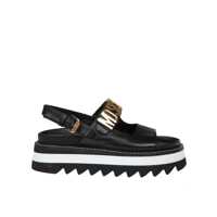 Sandale cu platforma Moschino shark65 sandals in nappa leather with logo lettering Femei