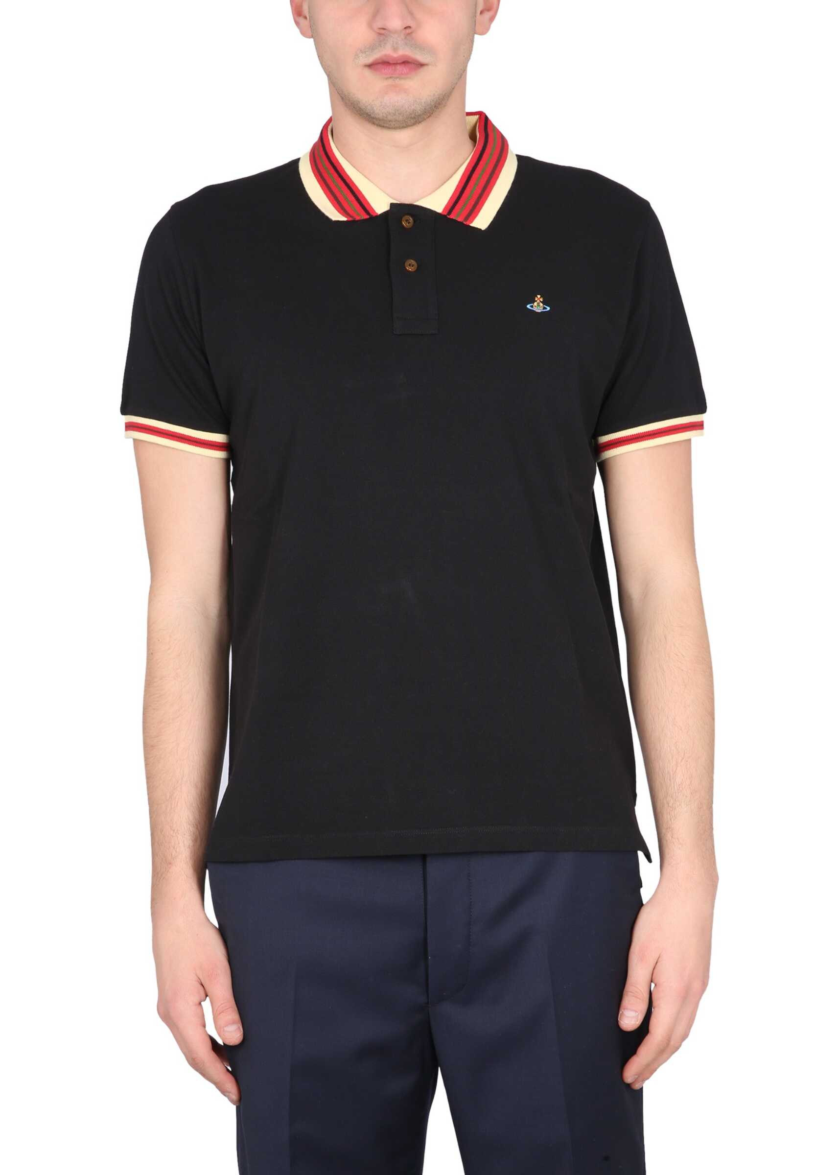 Vivienne Westwood Polo Shirt With Orb Embroidery BLACK