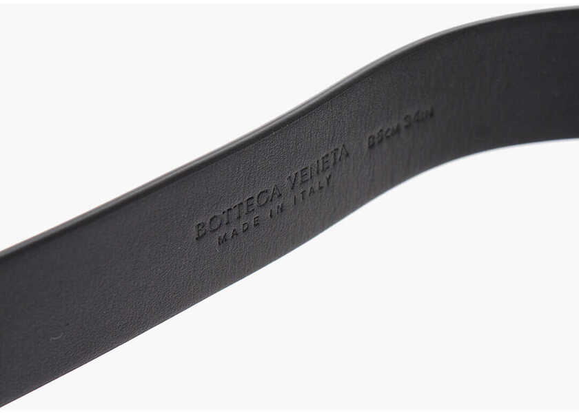 Curele Bottega Veneta Metal Buckle Triangle Leather Belt 30Mm Black Femei (BM 9701201) 3