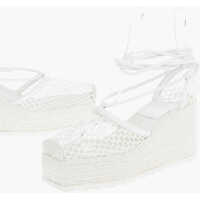 Sandale cu platforma Meshed Wedged Espadrilles With Leather Trimmings Femei