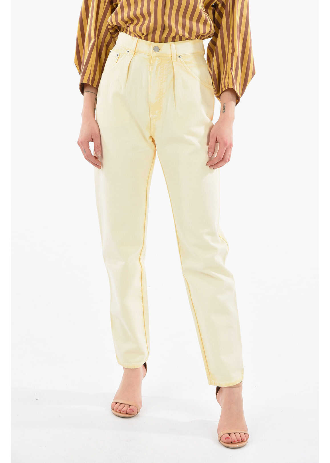 Alberta Ferretti 5 Pocket Bleached Effect Denims 17Cm Yellow